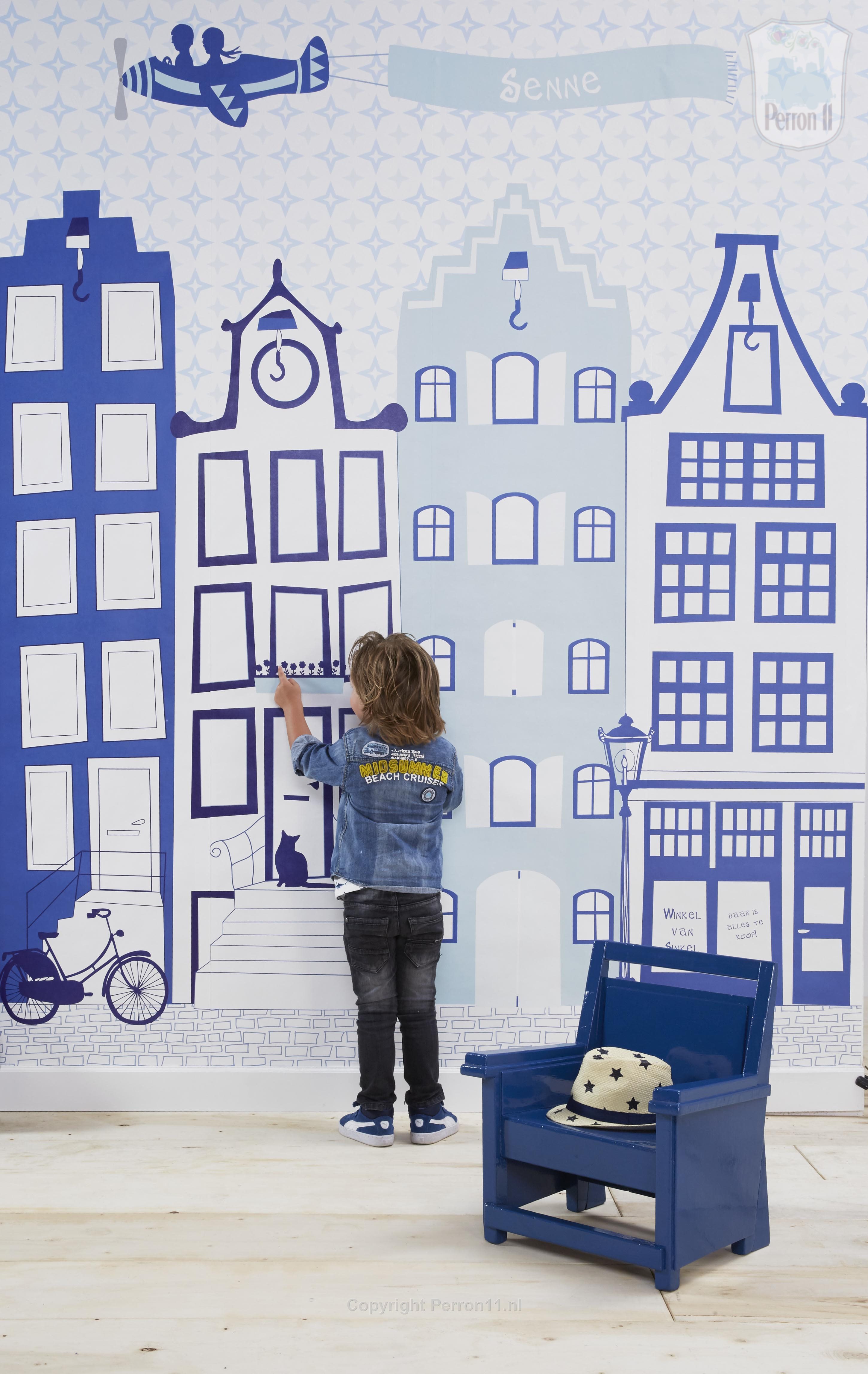 Behang Amsterdam met jongen